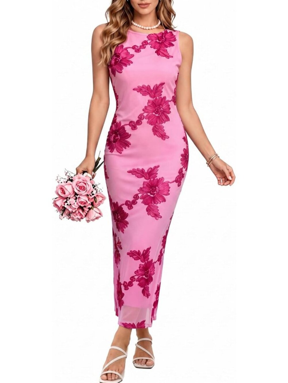 Floral Summer Dress for Women | Sleeveless Semi-Formal Cocktail Dress for